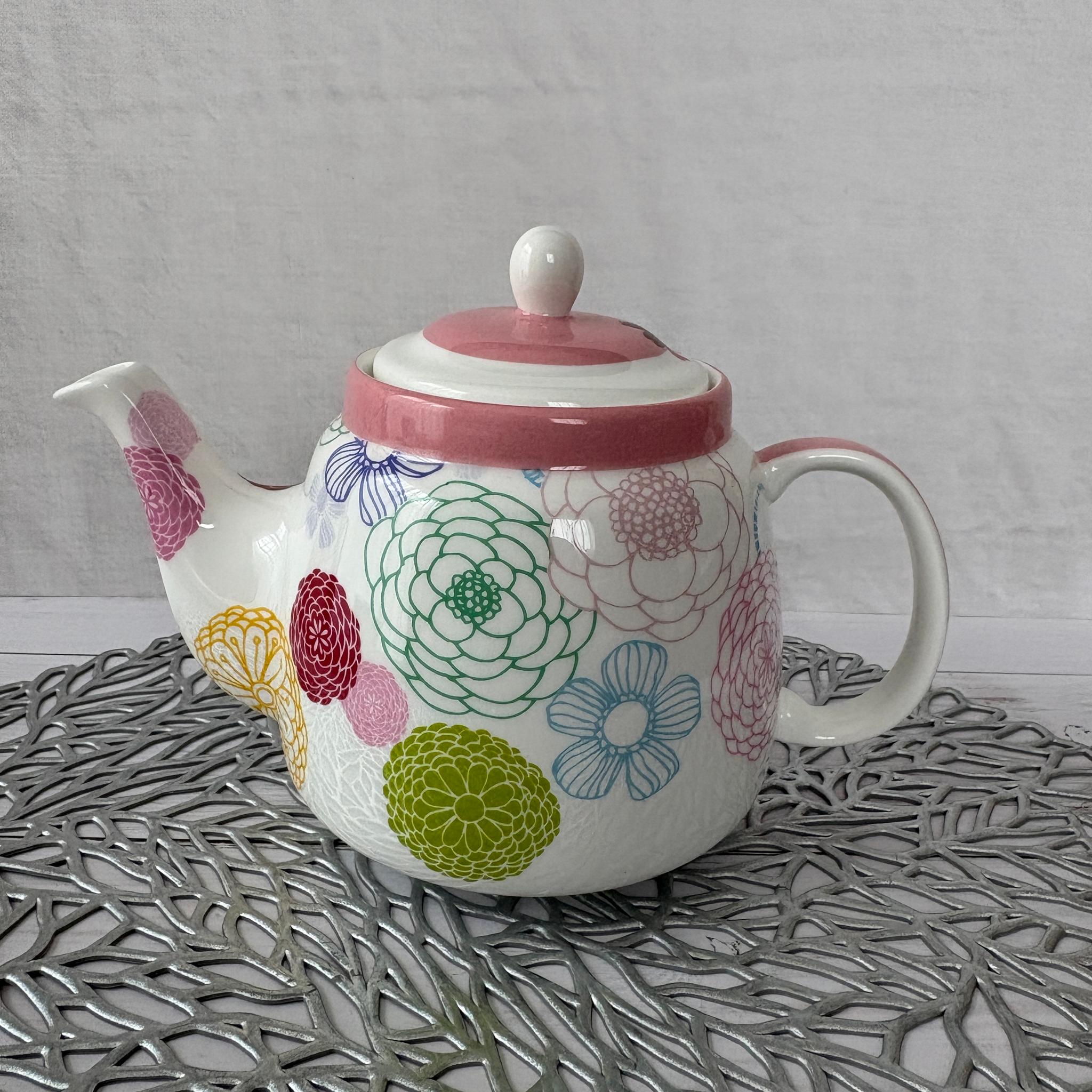 和柄デザインのティーポット（茶こし付き）1枚目の画像