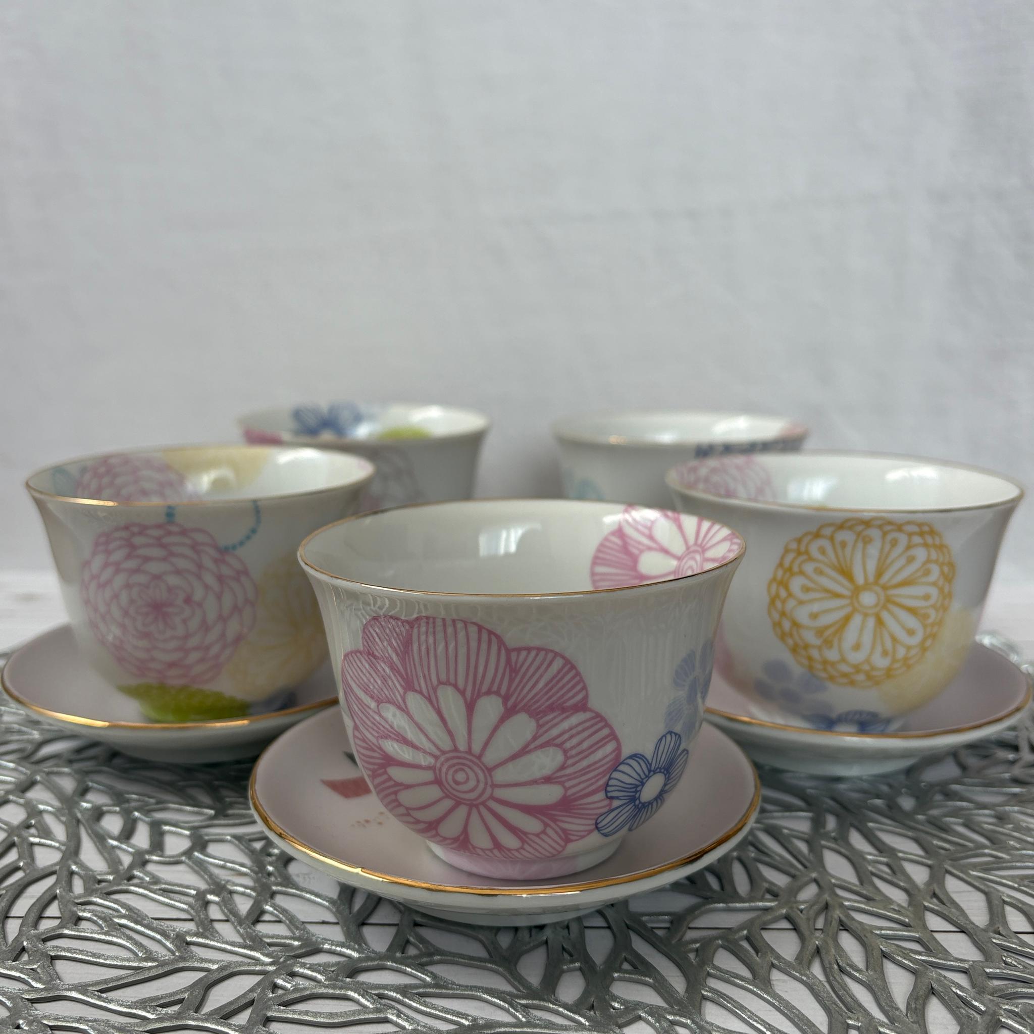 春の訪れ♡和柄湯のみ５客セット（茶托付き）1枚目の画像